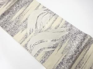 山並に霞・箔散らし模様織り出し　袋帯